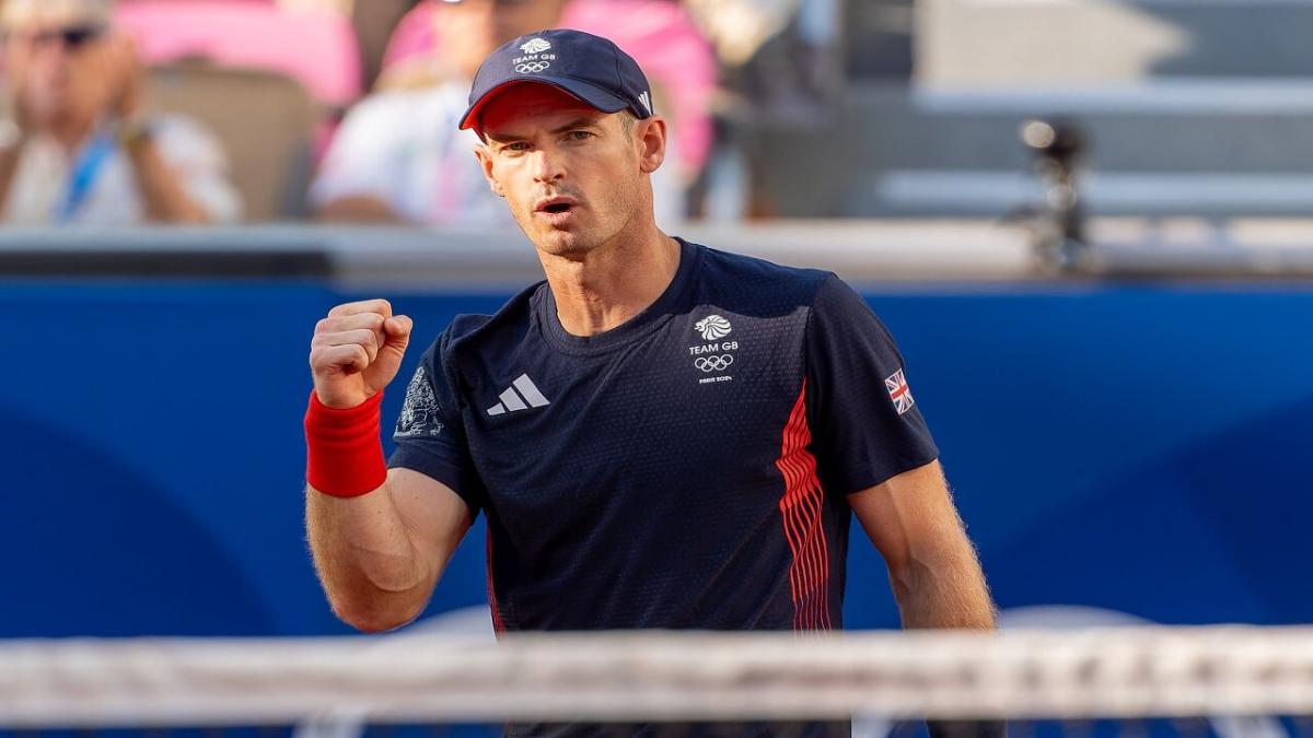 Andy Murray playing Paris Olympics tennis men's doubles